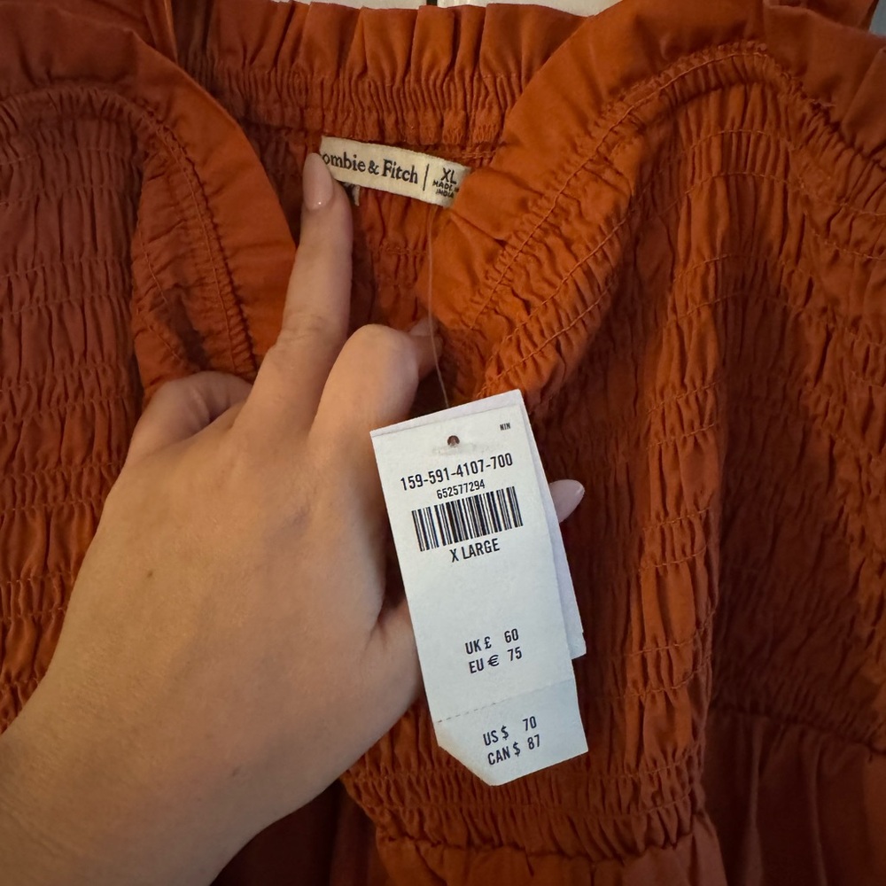 NWT Abercrombie Smocked Bodice Easy Mini Dress - Picture 5 of 6